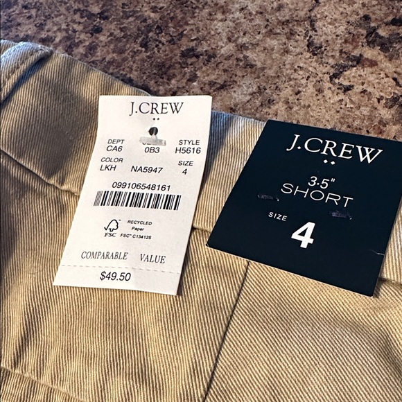 J Crew size 4, Women's Khaki Cotton Blend Shorts - Picture 2 of 3